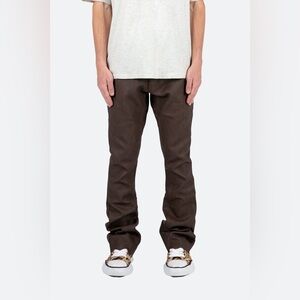 MNML B460 Brown Vegan Leather Flare Pants Sold Out Size
